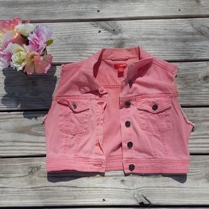 BOGO Bongo pink jean jacket vest